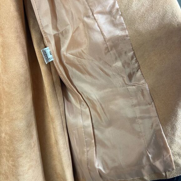 Vintage Samuel Robert Peter Hatsi Androu Suit Peach Size 8-10 Pockets Faux Suede - Picture 9 of 16